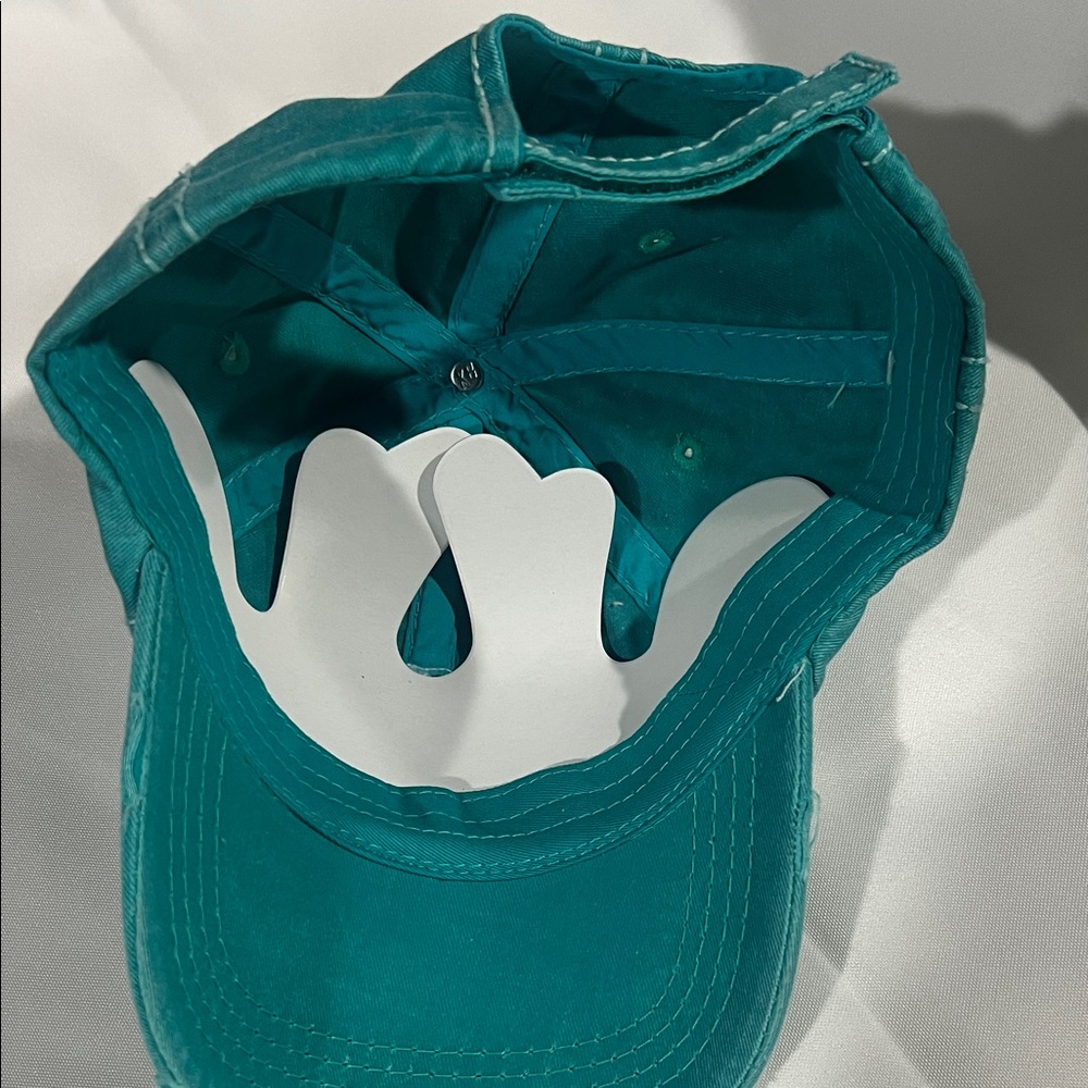 Teal Distressed Cap with Fun Embroidery - Picture 5 of 6